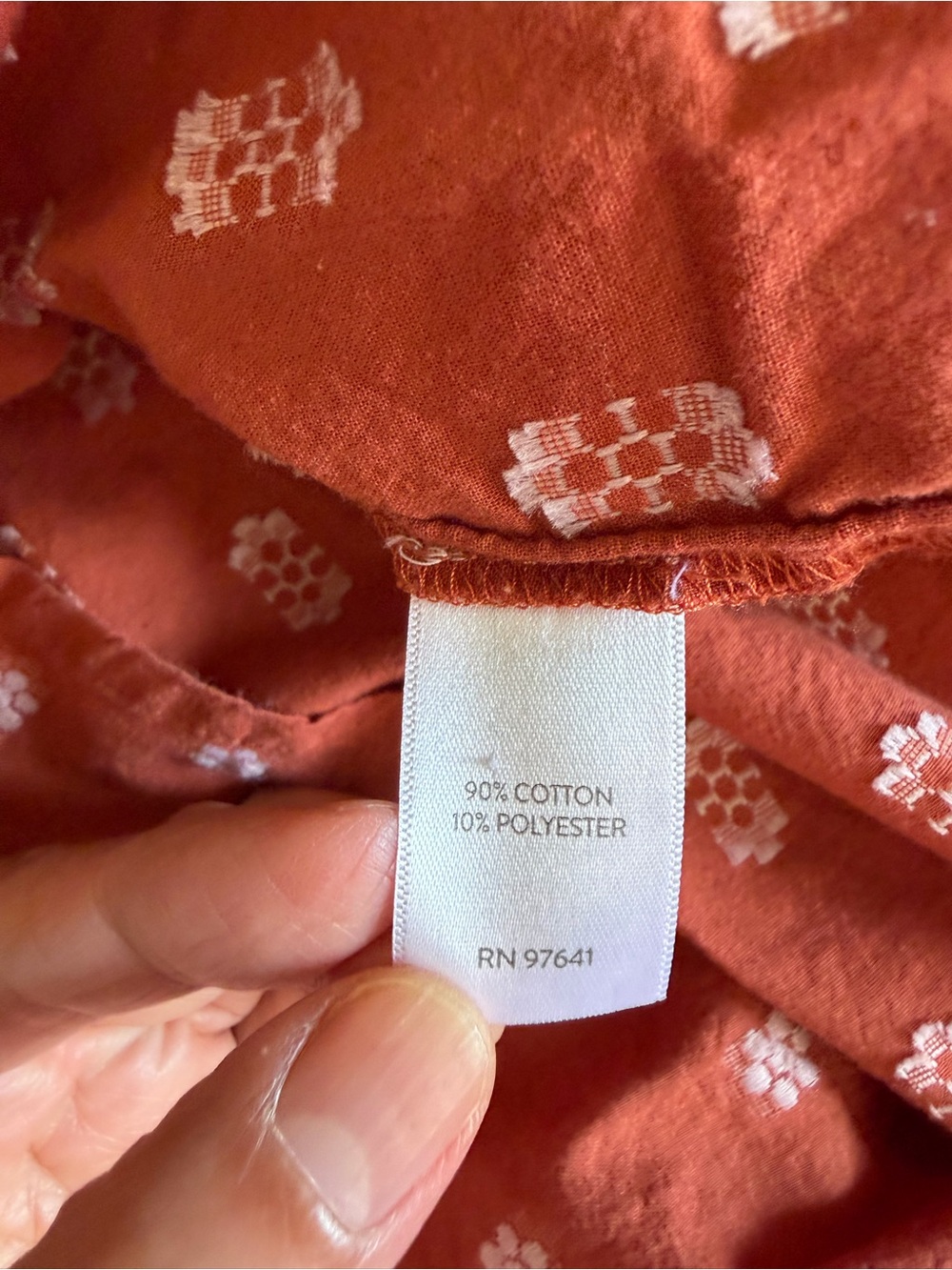 J. Jill Rust Dot Pintuck Button-Front Blouse - Picture 8 of 10